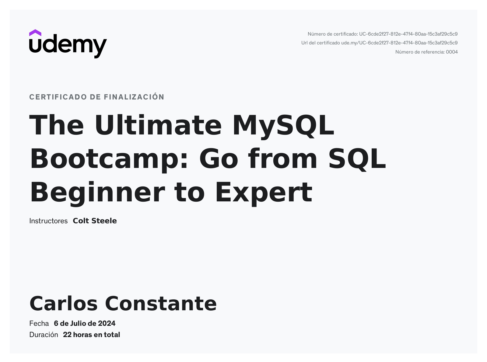 The Ultimate MySQL Bootcamp: Go from SQL Beginner to Expert