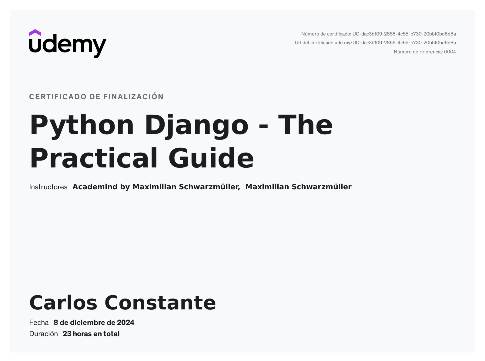 Python Django - The Practical Guide