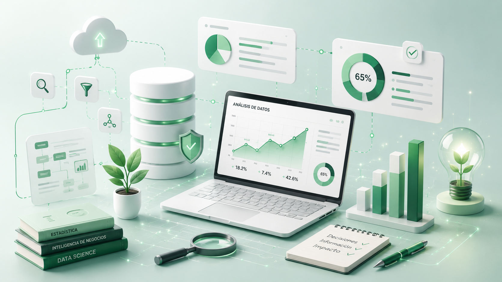 Panel de análisis de datos e inteligencia de negocios